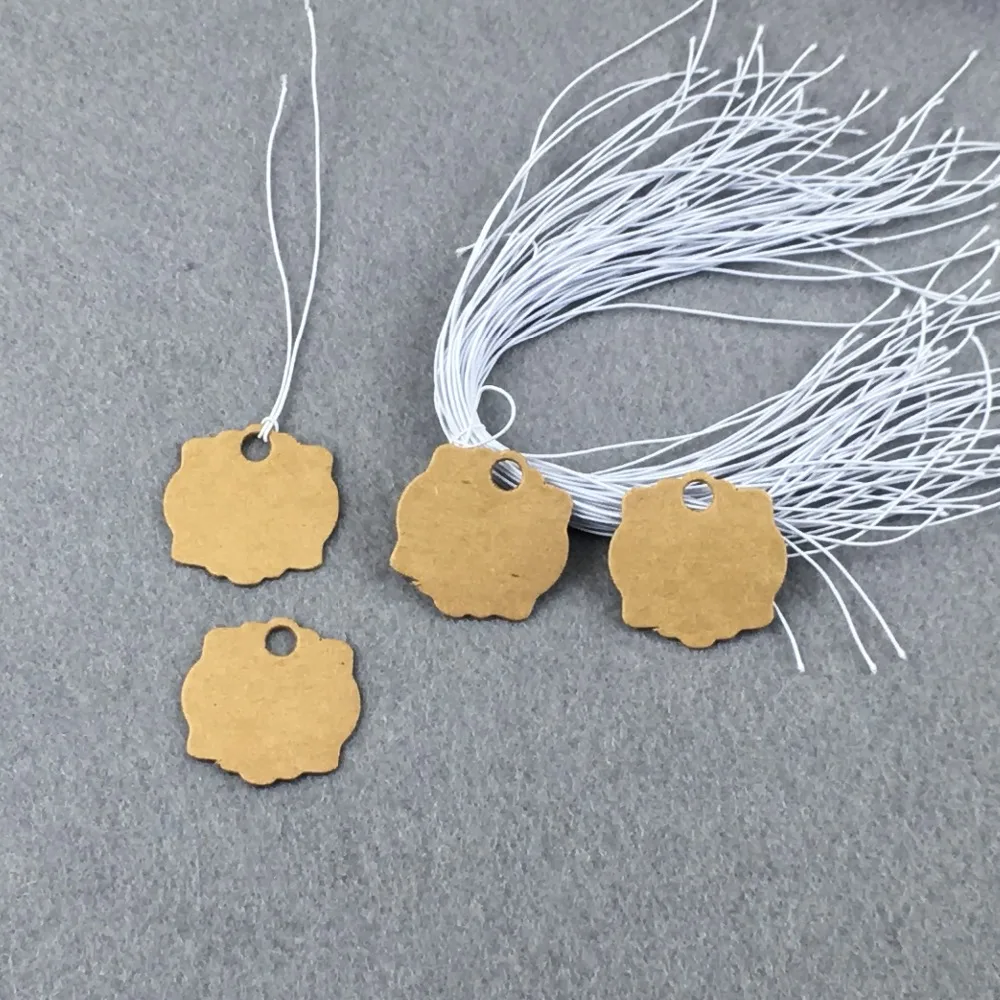 500 шт. 3*3 см ярлыки для упаковки из крафт-бумаги + струн сделай сам бумаги