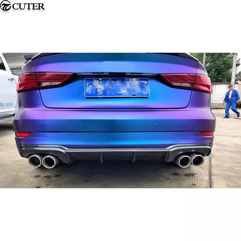 A3 S3 RS3 карбоновое волокно задний бампер диффузор спойлер для Audi Sportback 2018|spoiler audi