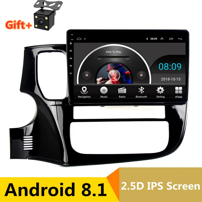 10 1 &quot2.5D IPS Android 8 автомобильный DVD мультимедийный плеер GPS для Mitsubishi Outlander 2014 2015 2016