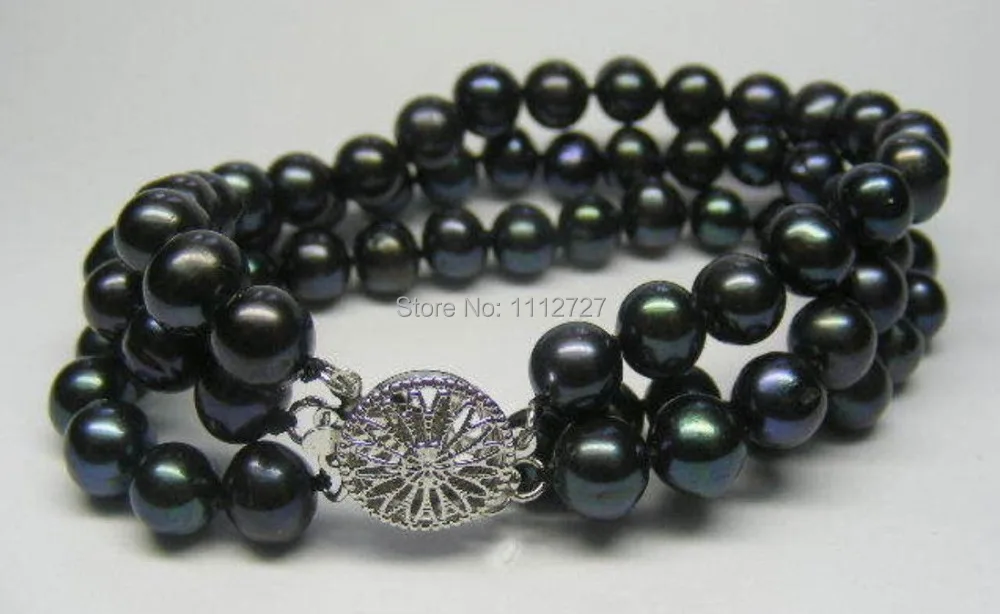 Бусины из натурального жемчуга Akoya черный браслет с культивированным жемчугом 7 5