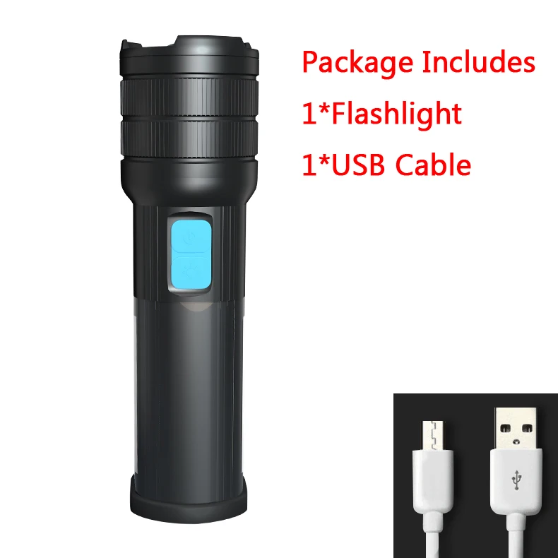 Black Светодиодный фонарик многофункциональный встроенный аккумулятор T6/L2/P90 фонарь и COB красный белый синий прожектор с сильным магнитом power Bank - Испускаемый цвет: Black