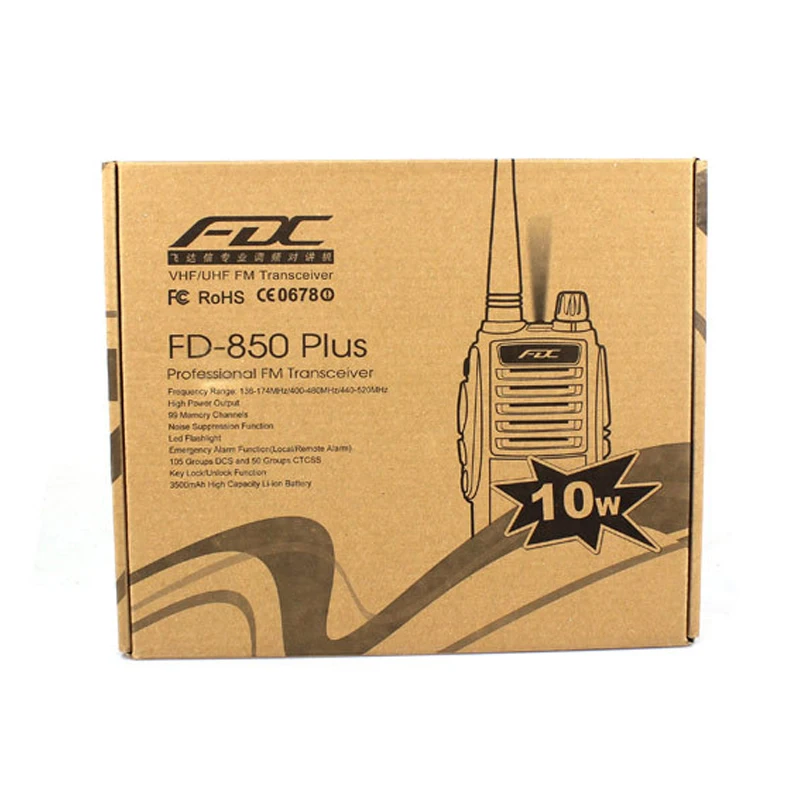 Новая портативная рация FDX FD 850 PLUS UHF 400 470 МГц 10 Вт 3500 мА/ч Любительская CB радио