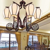 chinese wind 6 8 heads pendant light living room villas antique iron classical retro decoration lighting pendant lamps za894