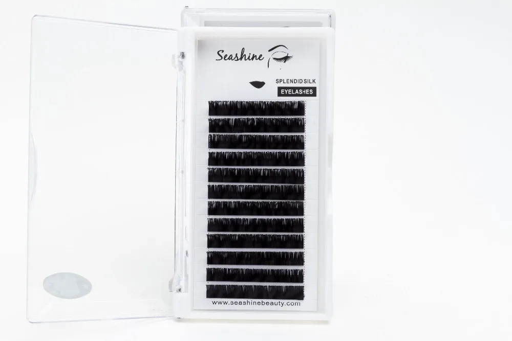 

12 lines/tray Seashine False Eyelash Synthetic Hair Individual lashes Factory Hand Made For Free Shipping Eyelashes Extension