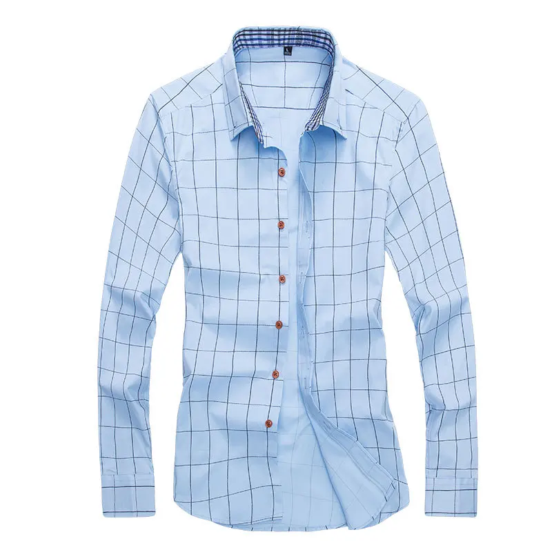 Plaid Men Clothes Shirt Long Sleeve Streetwear Beach Hawaiian Casual Slim Fit High Quality Summer Mens Dress Male Shirts | Мужская