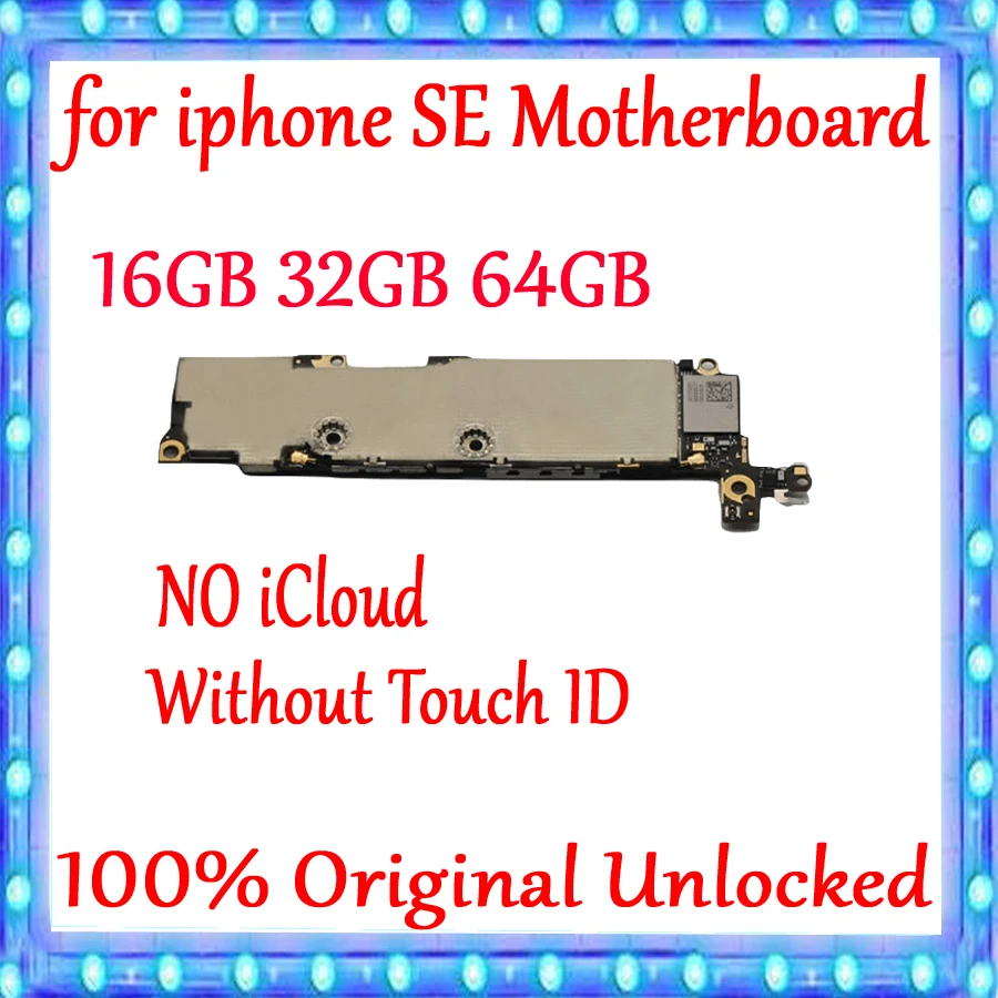 

Free iCloud for iphone SE Motherboard unlocked Mainboard With/Without Touch ID 100% Original for iphone SE Logic board+Chips