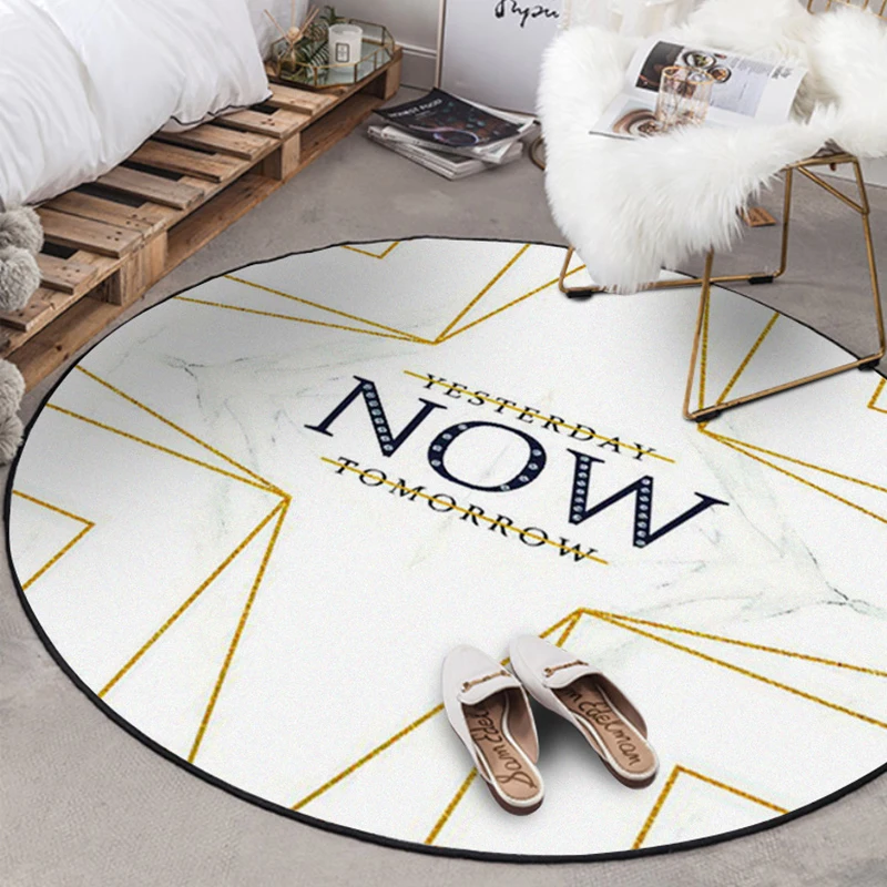 Скандинавский современный круглый ковер белый мрамор гостиная диван журнальный