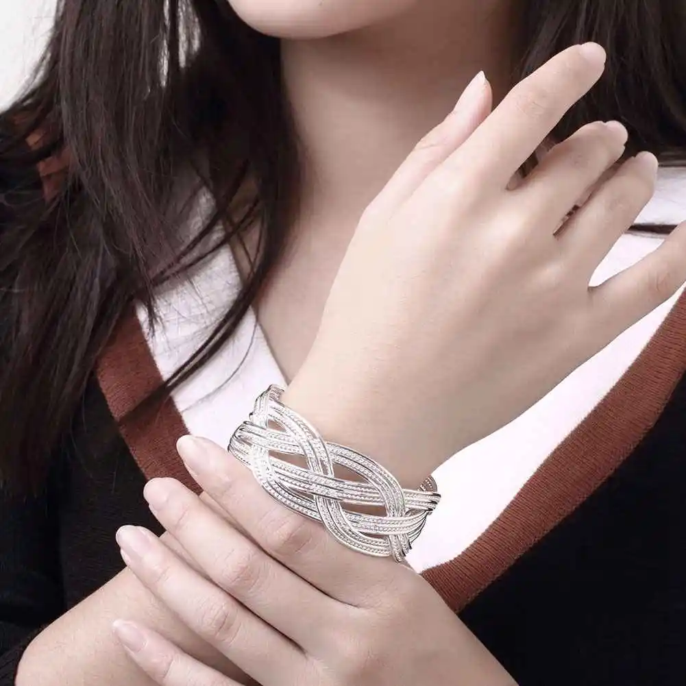 Горячая продажа плавающие покрытые серебром Подвески pulseras большие плетеные hombre