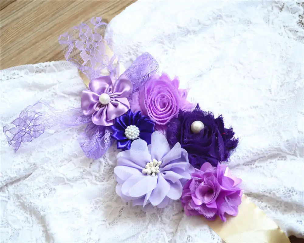 QYFLYXUEHandmade Мозаика Цветок пояс невеста беременная женщина цветок девушка платье