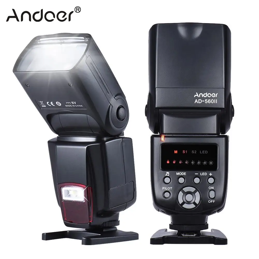 Универсальная вспышка Andoer AD 560II Speedlite GN50 w/регулируемая светодиодная +