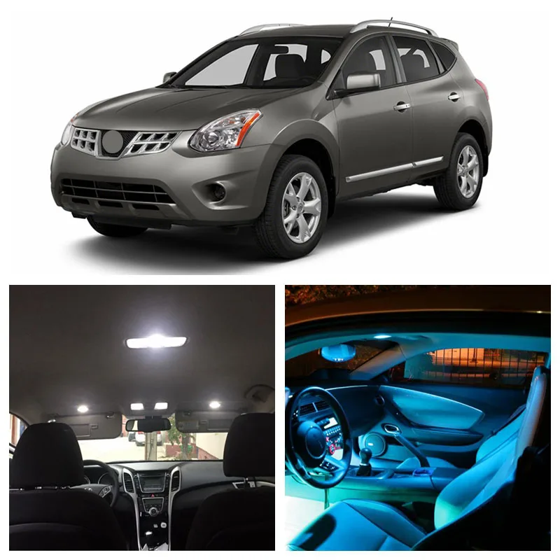 8 шт для Nissan Rogue 2008-2013 Белый светодиодный светло-голубой свет лампы Интерьер посылка комплект номерных знаков лампа Nissan-EF-04