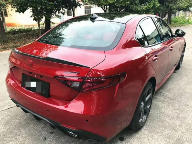 Спойлер для Alfa Romeo Giulia задний спойлер из углеродного волокна с черной отделкой в