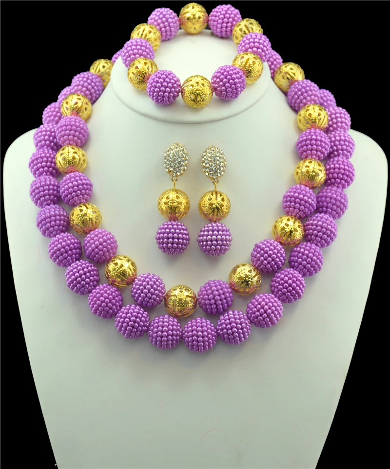 Нигерийские Свадебные африканские бусы комплект ювелирных изделий желтый