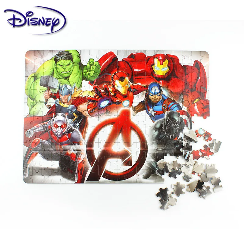 Дисней, 200 деталей, игрушки, головоломка, замороженные Marvel, Человек-паук, Мстители, самолет, головоломка, железная коробка, деревянные пазлы, игрушки