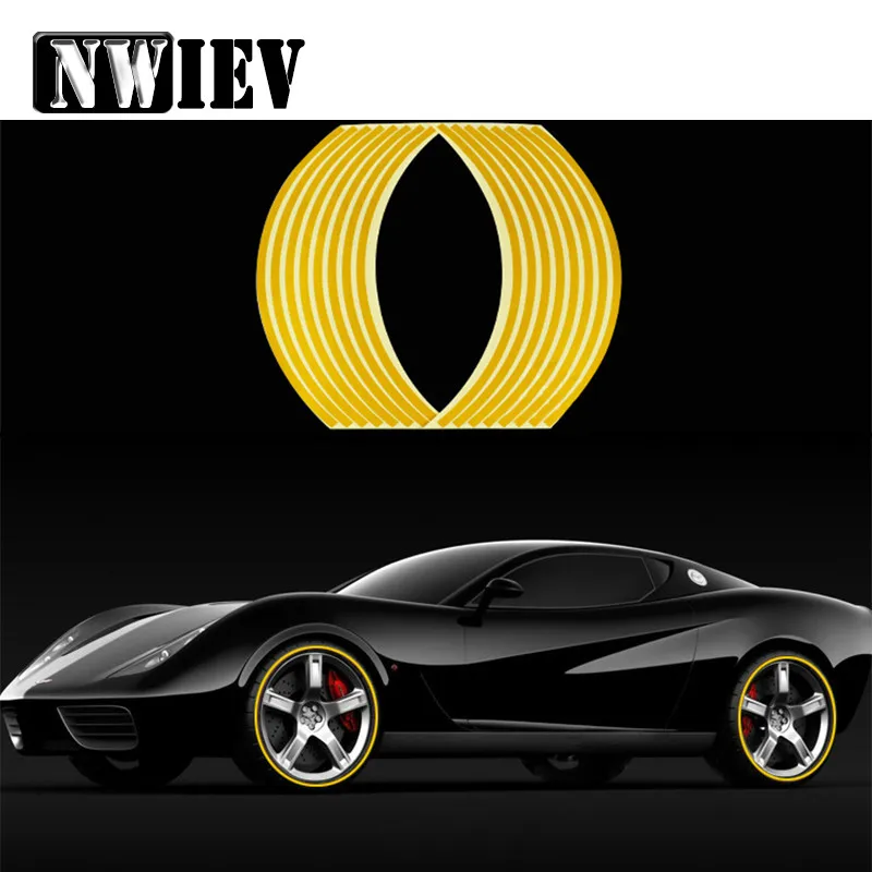 NWIEV 16 шт. наклейки на колеса автомобиля 14 &quotсветоотражающая лента обода для Ford
