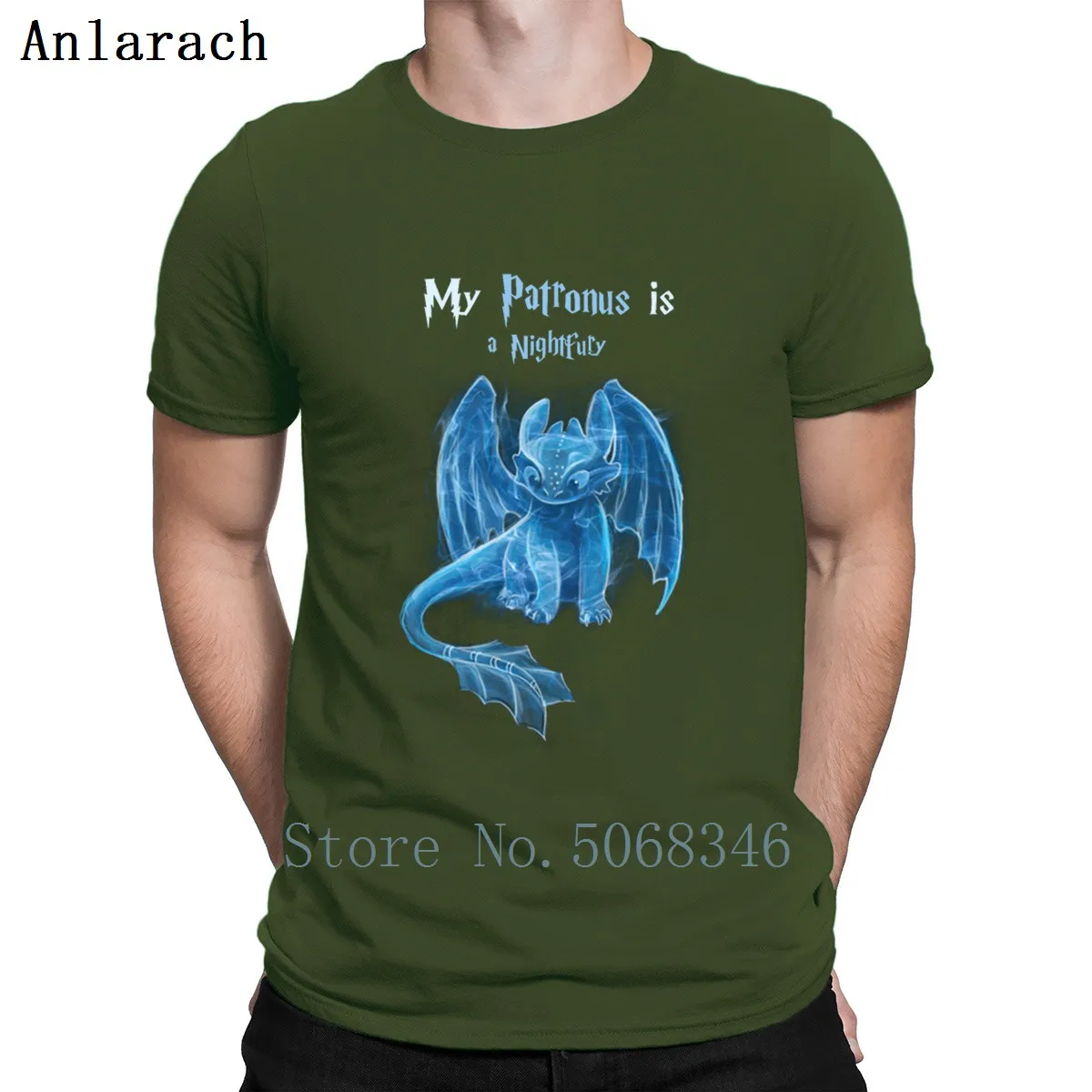 Футболка с надписью My Patronus Is A Night Fury дизайнерская хлопковая летняя S-XXXL для всей