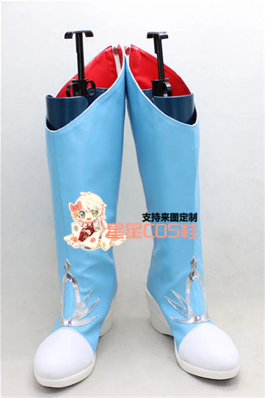 Шни Вайс RWBY обувь для косплея на толстом каблуке Хэллоуина голубого цвета сапоги
