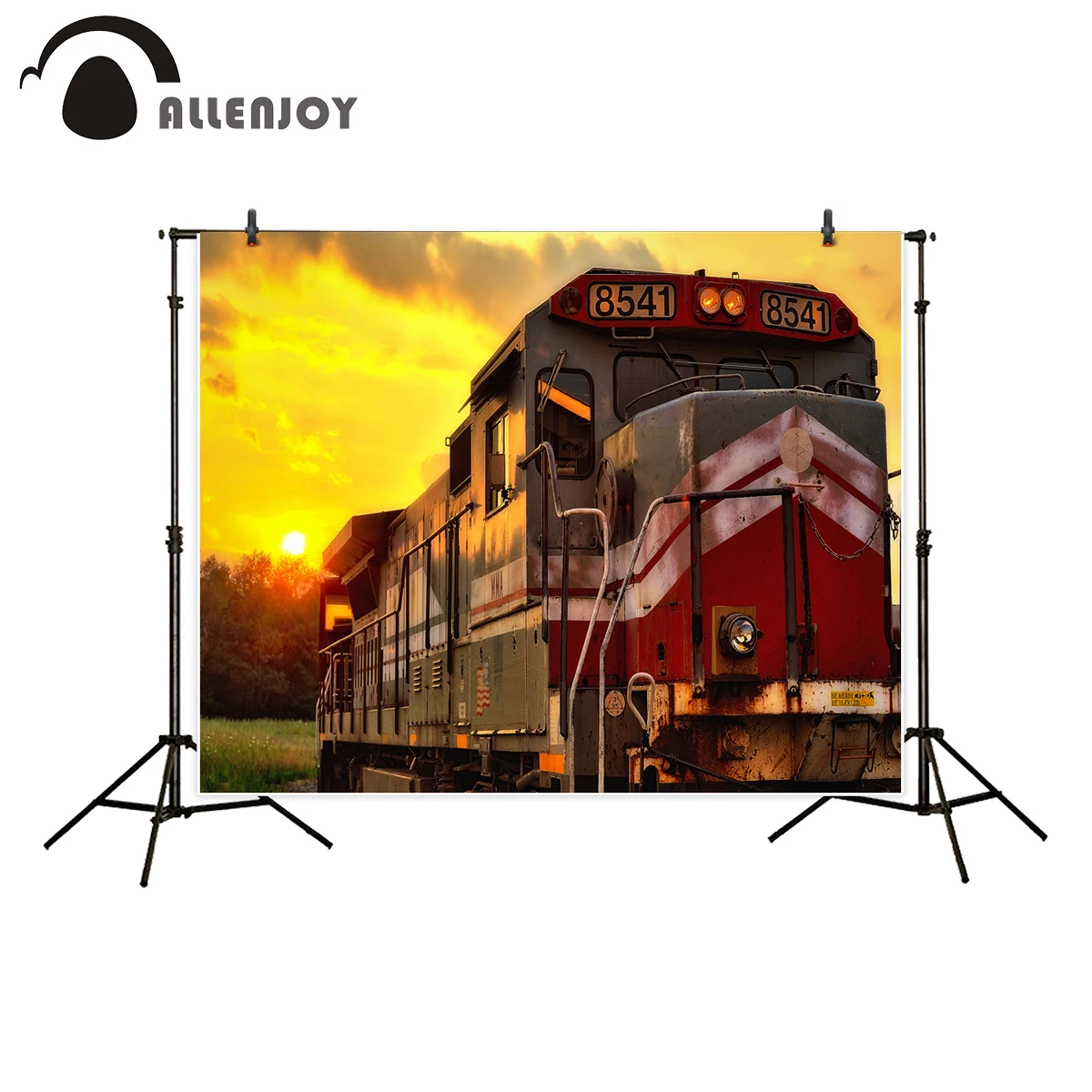 Allenjoy photography backdrop sunset red gray vintage train background photo studio new design camera fotografica | Электроника