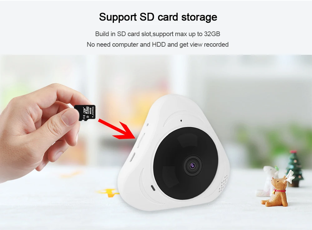 HD камера видеонаблюдения 1080P объектив рыбий глаз IP Wi Fi радионяня беспроводная