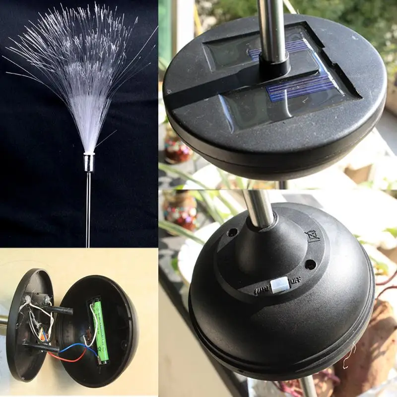 1 шт. светодиодный волоконный Видимый нестабильный светильник на солнечной