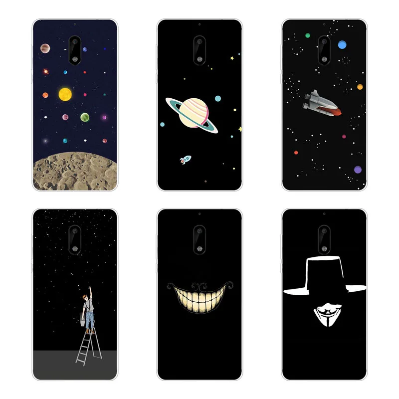 for nokia 1 2 3 5 6 2018 Case Silicon Black graffiti Painting Soft TPU Back Cover Protect Phone cases shell |
