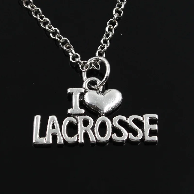 Новая мода подвески I Love Lacrosse круглый крест цепочка короткая длинная мужская
