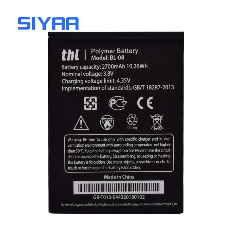 SIYAA оригинальный Батарея BL 08 06 W200 W100 BL08 BL06 для THL 2015A T6S T6 Pro T6C W200S W200C акумуляторная