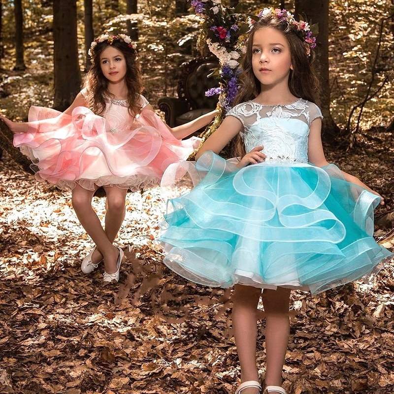 Pretty bowtie Satin Flower Girls Dresses white &amp black Lace 2018 Beaded Appliqued For Kids Prom girls | Детская одежда и обувь