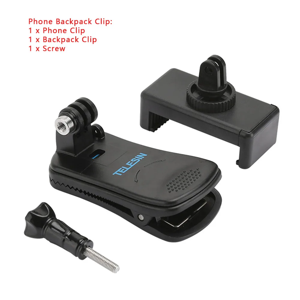 TELESIN многофункциональные аксессуары серии Live для Gopro Hero 3 4 5 6 7 универсальный рюкзак зажим нагрудный фиксированный кронштейн держатель мобильного телефона