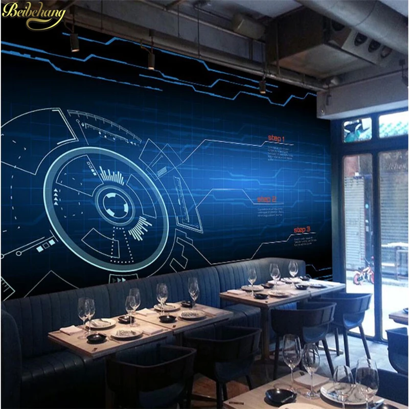 Обои beibehang Technology Board для фотографий настенные полосатые обои с рисунком кофе