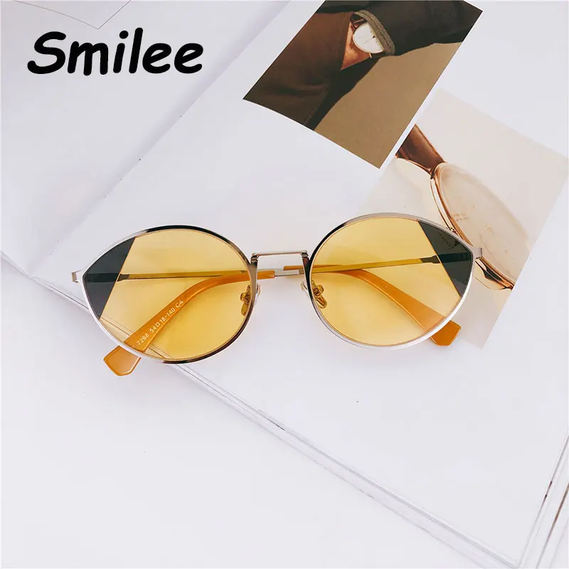 Женские дизайнерские очки кошачий глаз Затемненные солнцезащитные в