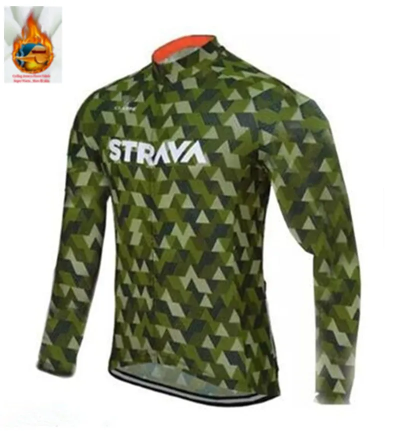 3 Зимняя команда STRAVA термальный флис Велоспорт Джерси велосипед брюки набор Мужские 9D колодки Ropa Ciclismo Одежда для велоспорта Maillot Culotte - Цвет: 3