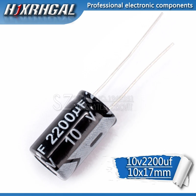 

10PCS Higt quality 10V2200UF 10X17mm 2200UF 10V 10*17 Electrolytic capacitor hjxrhgal