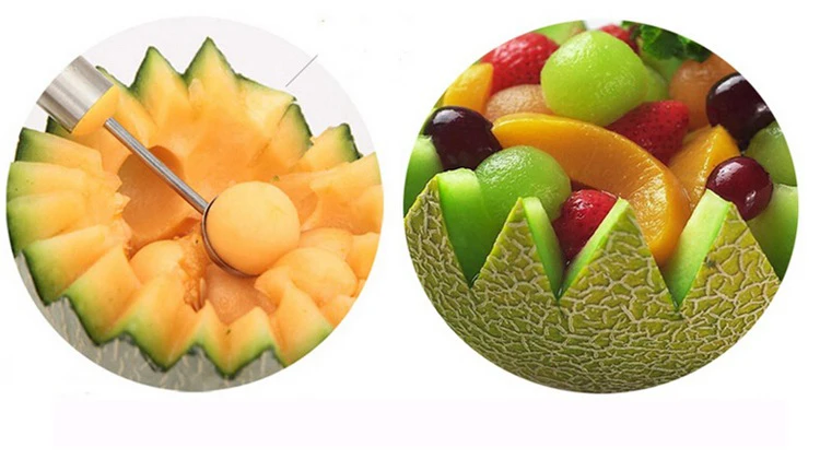 High Quality Stainless Steel Ice Cream Spoon Watermelon Spoons Fruit Carving Knife Melon Baller Practical Kitchen Accessories
