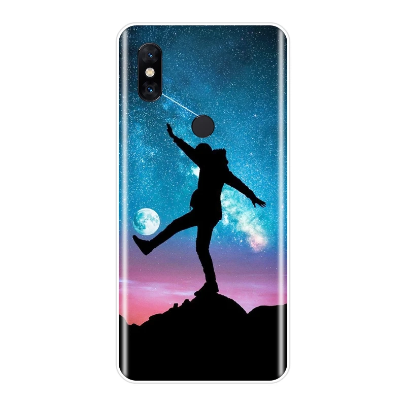 Задняя крышка для Xiaomi Mi Max 1 2 3 Звезда Луна Космос астронавт смешной силиконовый