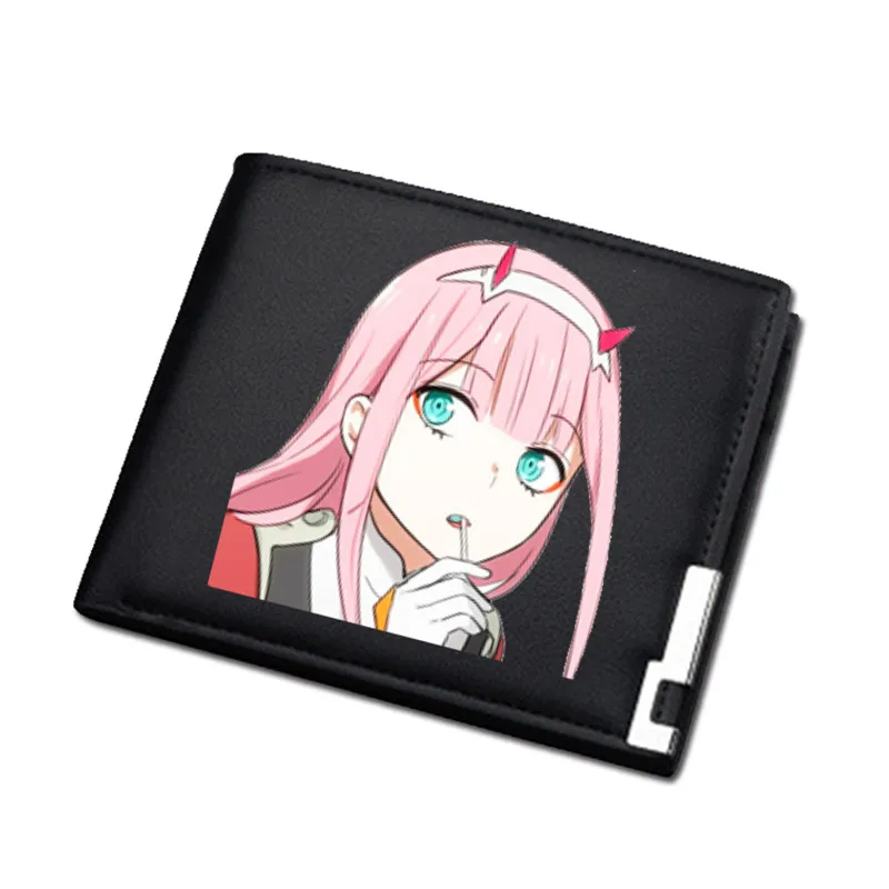 17 Женское портмоне DARLING in the FRANXX, короткий кошелек из искусственной кожи, ноль, два удостоверения личности, держатель для карт, мультяшная сумка для денег, для девочек, Carteira - Цвет: 17