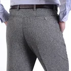 Весенне-летние однотонные тонкие брюки мужские деловые повседневные брюки для среднего возраста свободные прямые брюки homme hiah качественные классические брюки