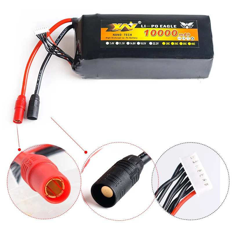 6S 22 2 V 10000mAh RC LiPo батарея 25C Max 50C для UAV мультироторный Квадрокоптер самолёт лодка