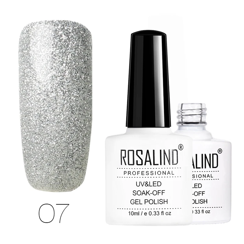 RD07 ROSALIND Гель-лак для ногтей Gliiter лак для ногтей перманентные лаки для ногтей для маникюра верхнее покрытие лак паук для праймер для ногтей - Цвет: RD07