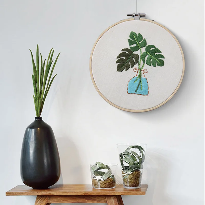 Flower Plant Handmade Embroidered Material Creative Embroidery Materials Package DIY Manual Crafts Cloth Kit Pack | Дом и сад