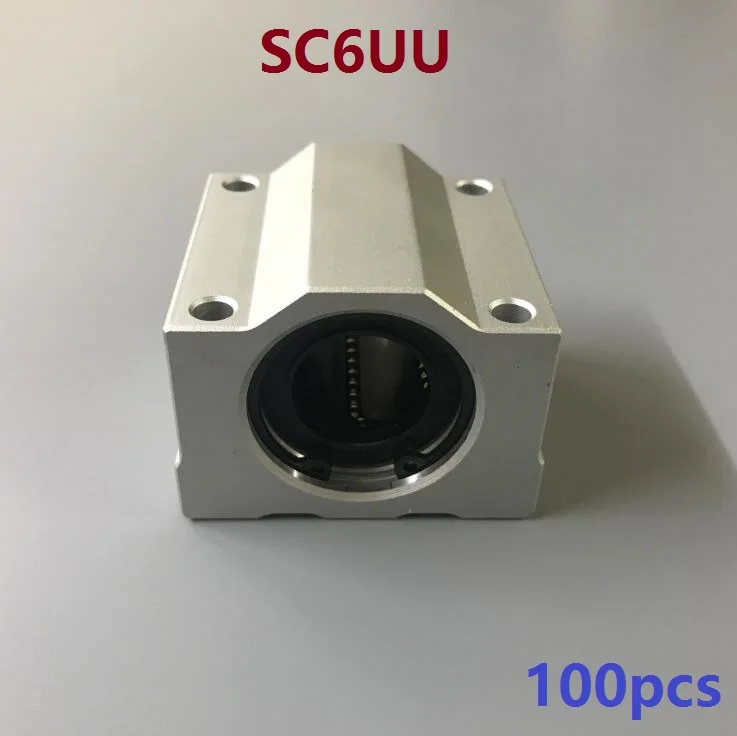 

100pcs/lot SC6UU SCS6UU 6mm linear case unit linear guide shaft linear blocks for cnc router 3D printer parts
