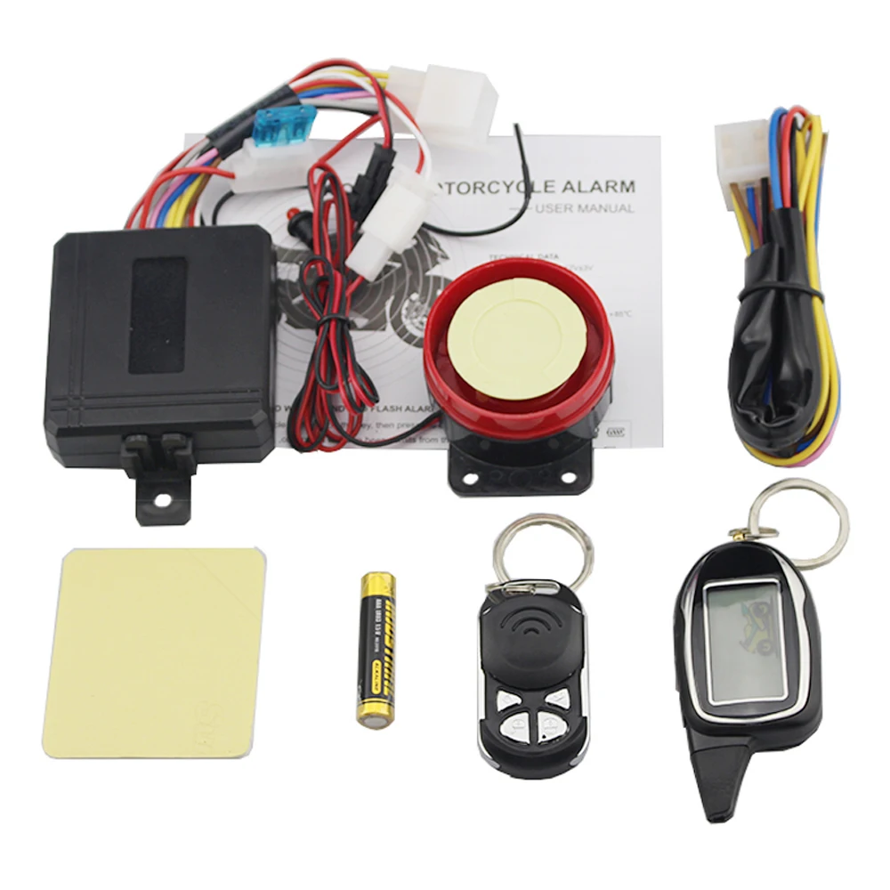 2 Way Vibration Alarm Universal Motorcycle Scooter Anti-theft Protection Moto Alarm Security System LCD Display Engine Start