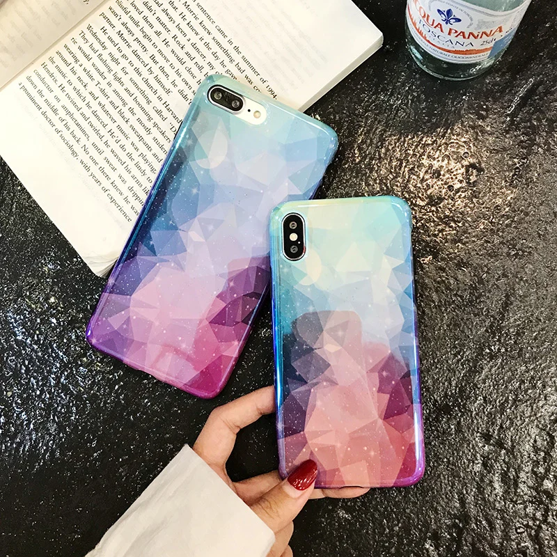 Алмазный градиентный Звездный чехол для iPhone X XS Max XR мягкий из ТПУ с отверстием 7 8 6