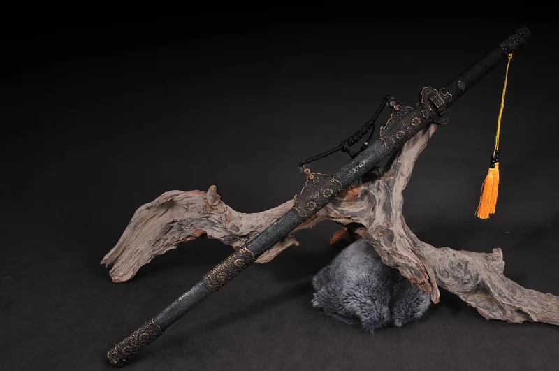 Китайский меч династии Тан прямое лезвие ручной работы Дамасская сложенная