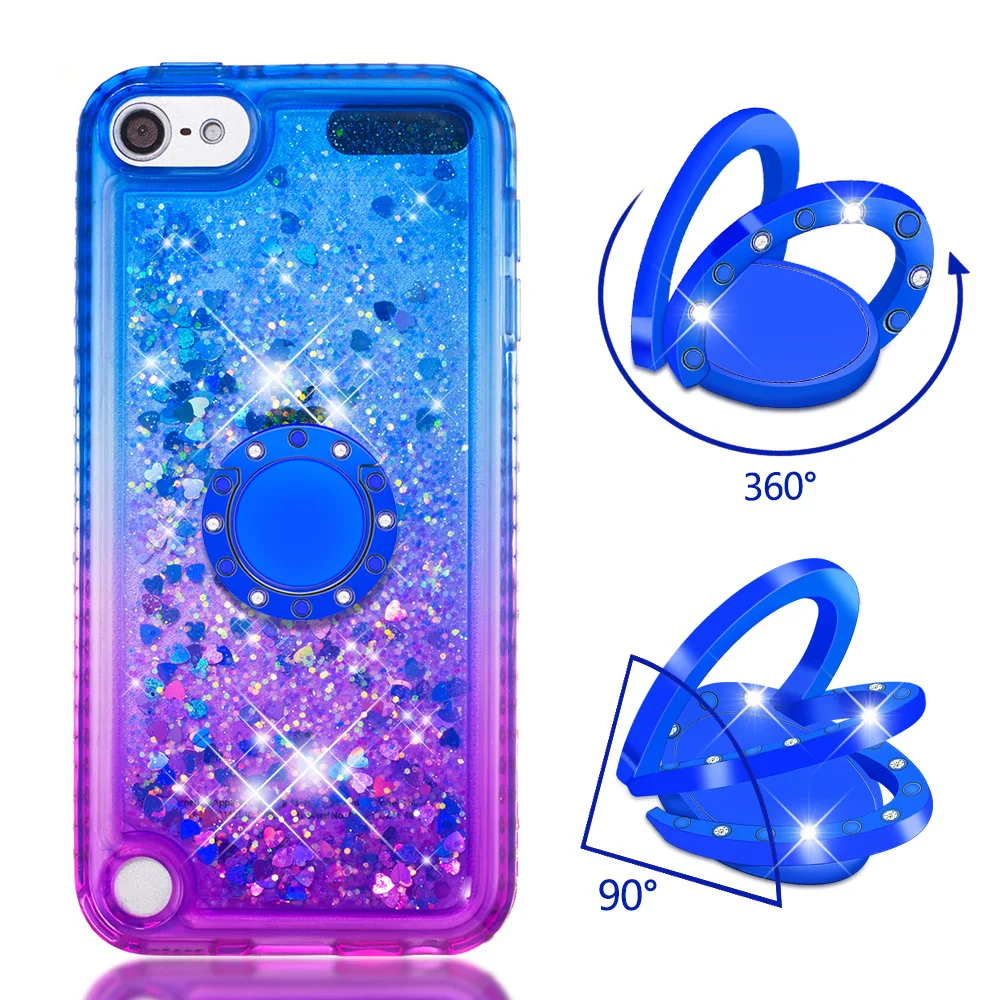 Quicksand bling Case For Apple iPod Touch 6 Cover TPU Back 5 With Ring Buckle Bracket touch touch6 |