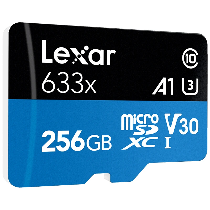 Карта памяти Lexar micro sd высокопроизводительная 256 ГБ макс. 95 м/с Class10 A1 3D 4K|Карты