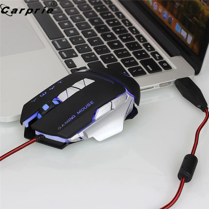 CARPRIE 4800DPI Оптическая Проводная игровая мышь 4 цвета фоновое освещение мыши Coumper