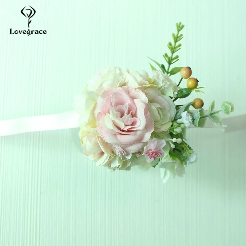 Искусственные цветы Lovegrace Шелковая Роза на запястье корсажный браслет для