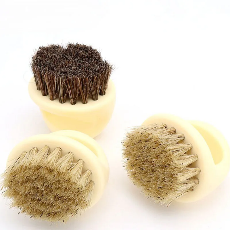 

URANN Portable Round Shaped Horse Hair Shoe Leather Shoes Shine Care Cleaning Polishing Dusting Home Cleaner Brush Tools