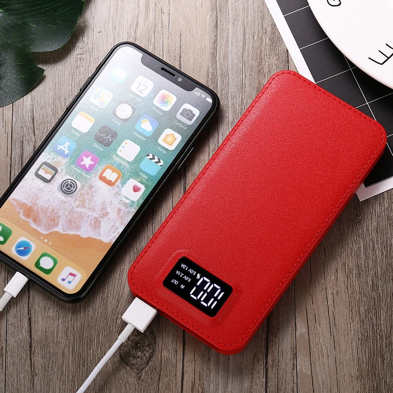 10000 мАч Внешний аккумулятор повербанк 2 USB LCD портативное зарядное устройство для